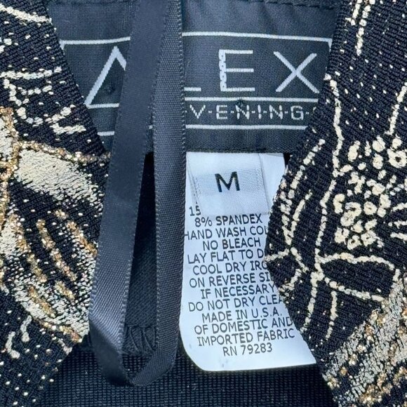 Alex Evenings Womens 2 pc Floral jacket Tank Top size Medium Black Gold sparkle - Picture 11 of 16